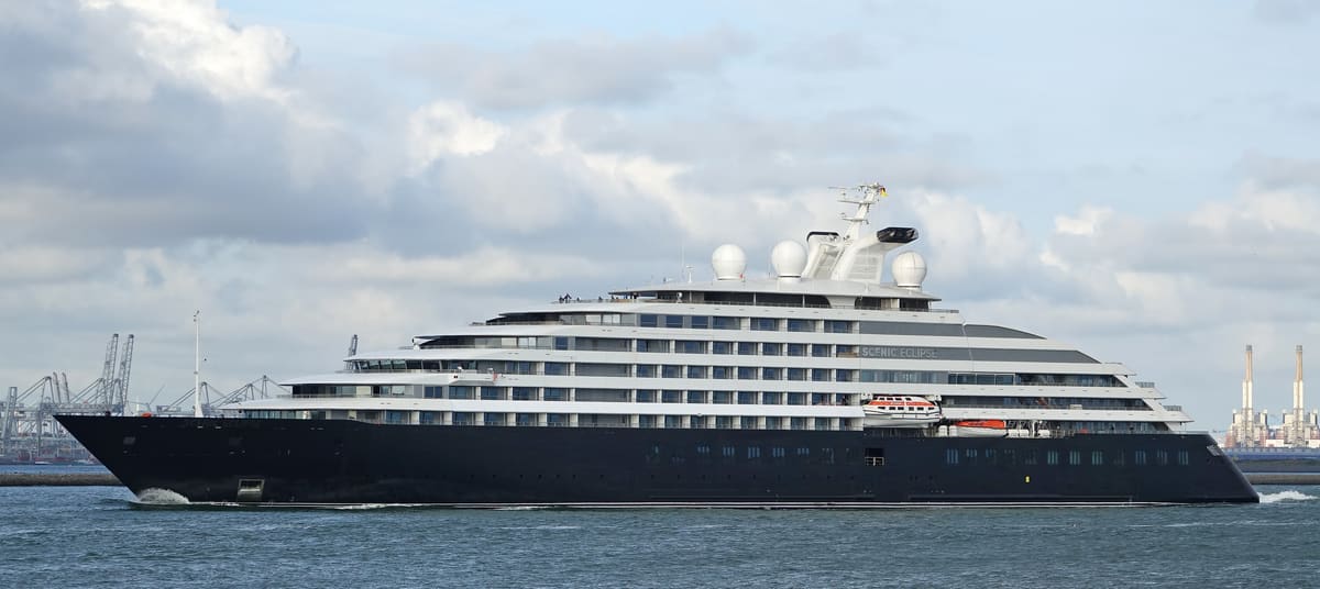 Scenic Eclipse, Scenic Luxury Cruises & Tours' expedition superyacht, departing port